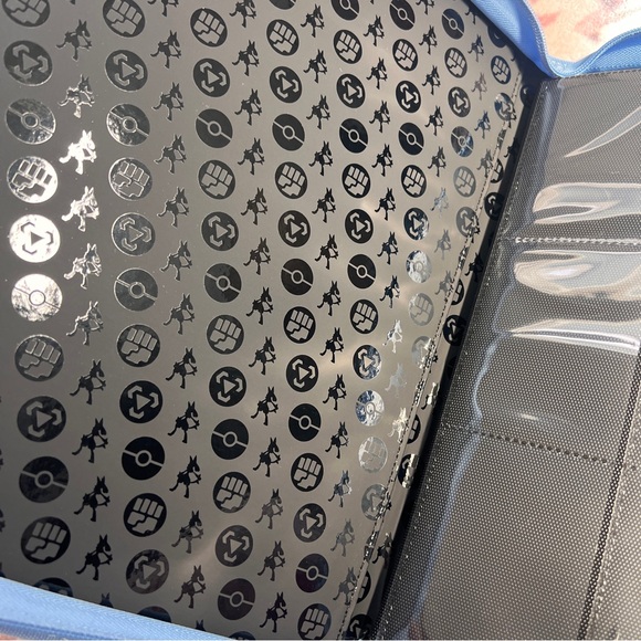 LIKE NEW Pokemon Blue Leather Binder with Zipper - Picture 2 of 6